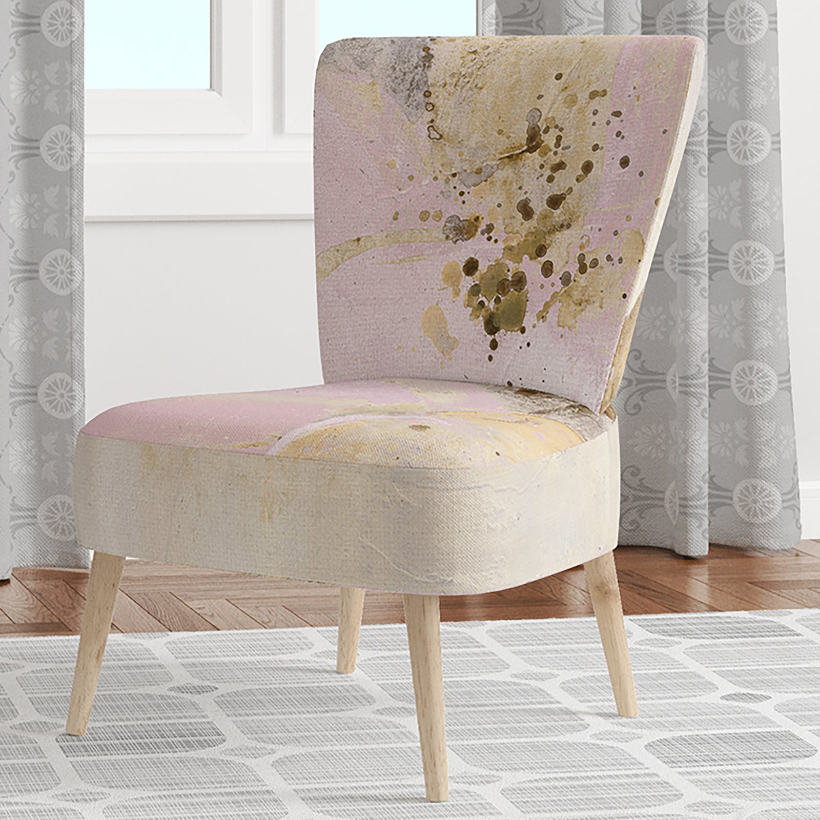 Elegance II Pink - Upholstered Shabby Chic Accent Chair