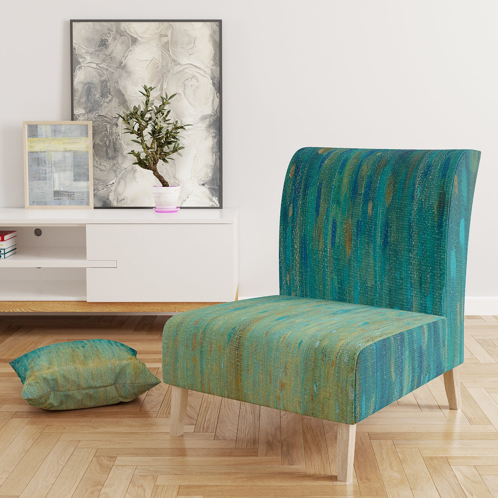 Rain Abstract Panel - Upholstered Modern Accent Chair