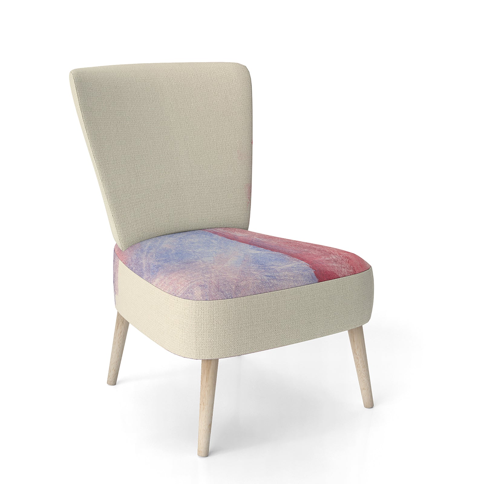 Geometric Pastel I - Upholstered Mid-Century Accent Chair