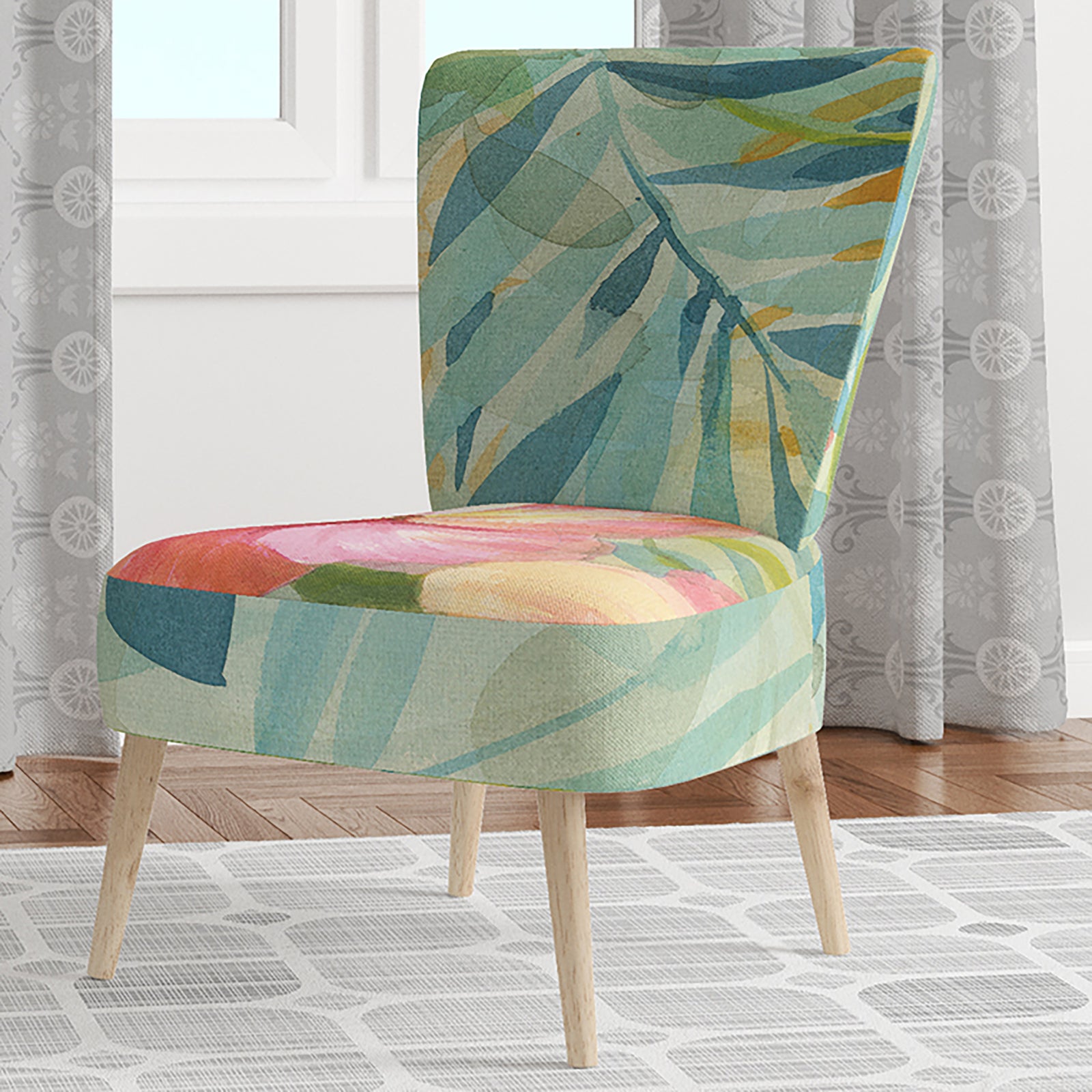 Hibiscus Garden III - Upholstered Traditional Accent Chair