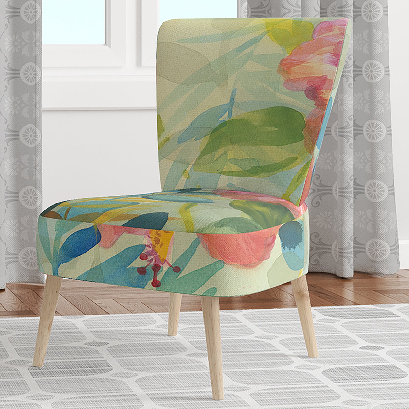 Hibiscus Garden II - Upholstered Traditional Accent Chair