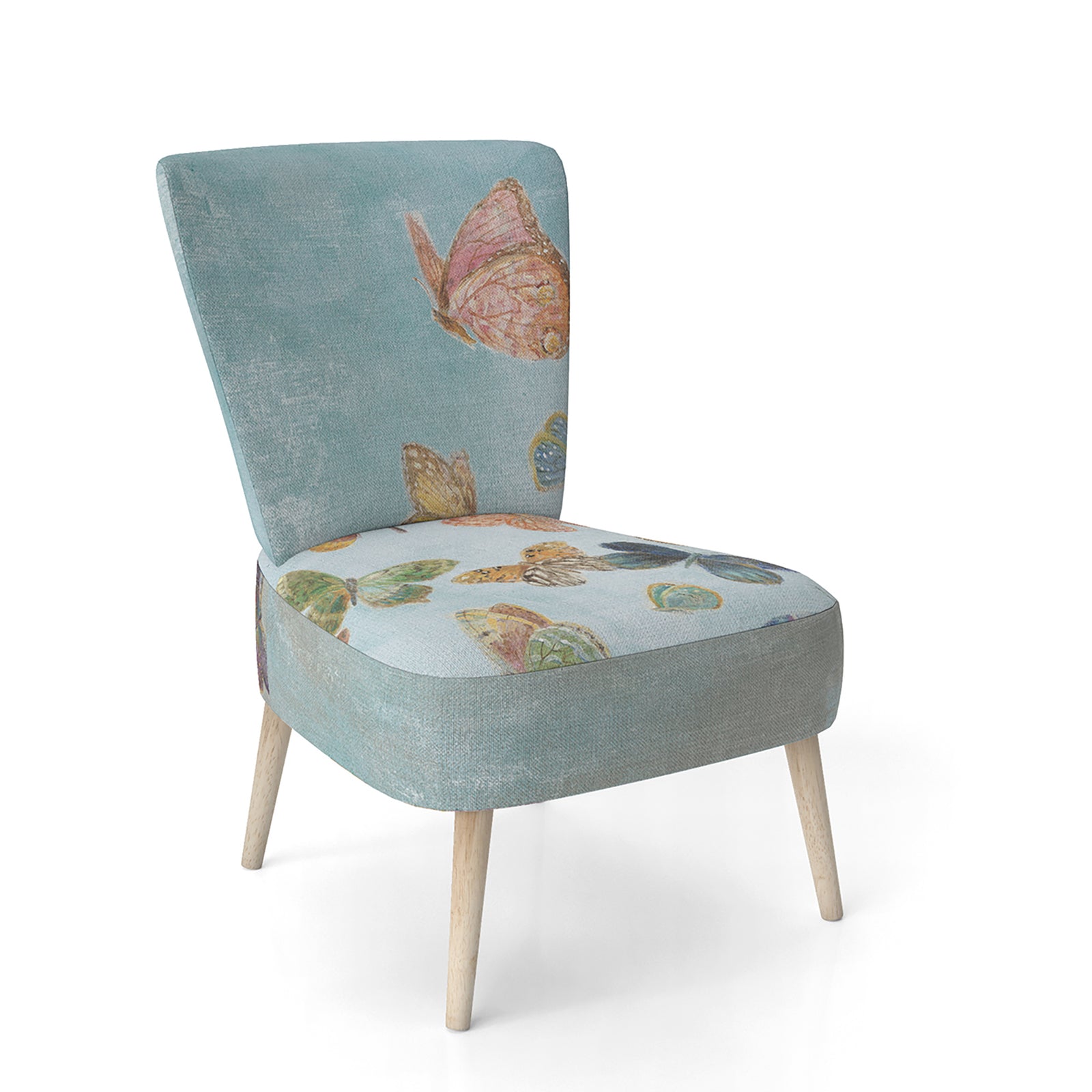 Butterflies Dancing I - Upholstered Wildlife Accent Chair