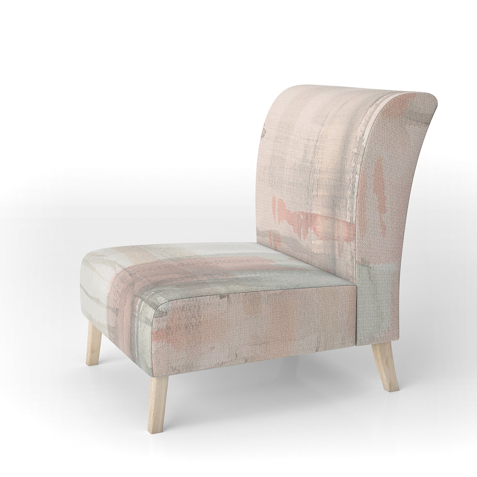 Intersect II Grey - Upholstered Pink Modern Accent Chair
