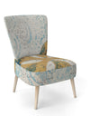 Coastal Pastel Seashells II - Upholstered VIntage Nautical Accent Chair