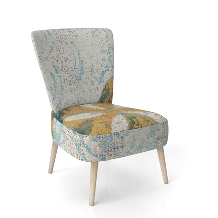 Coastal Pastel Seashells II - Upholstered VIntage Nautical Accent Chair