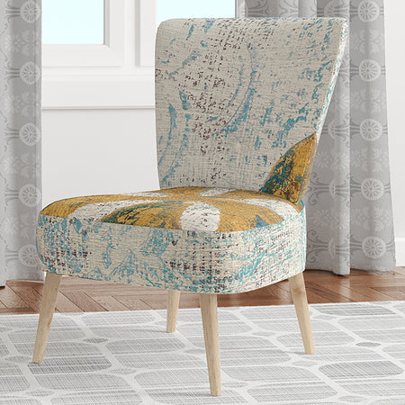 Coastal Pastel Seashells II - Upholstered VIntage Nautical Accent Chair