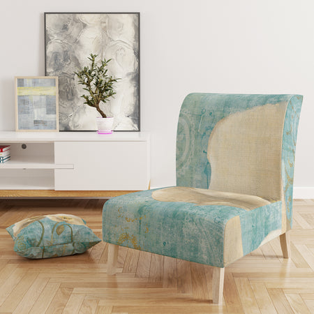 Bouquet Poppies On Paisley II - Upholstered Cottage Accent Chair