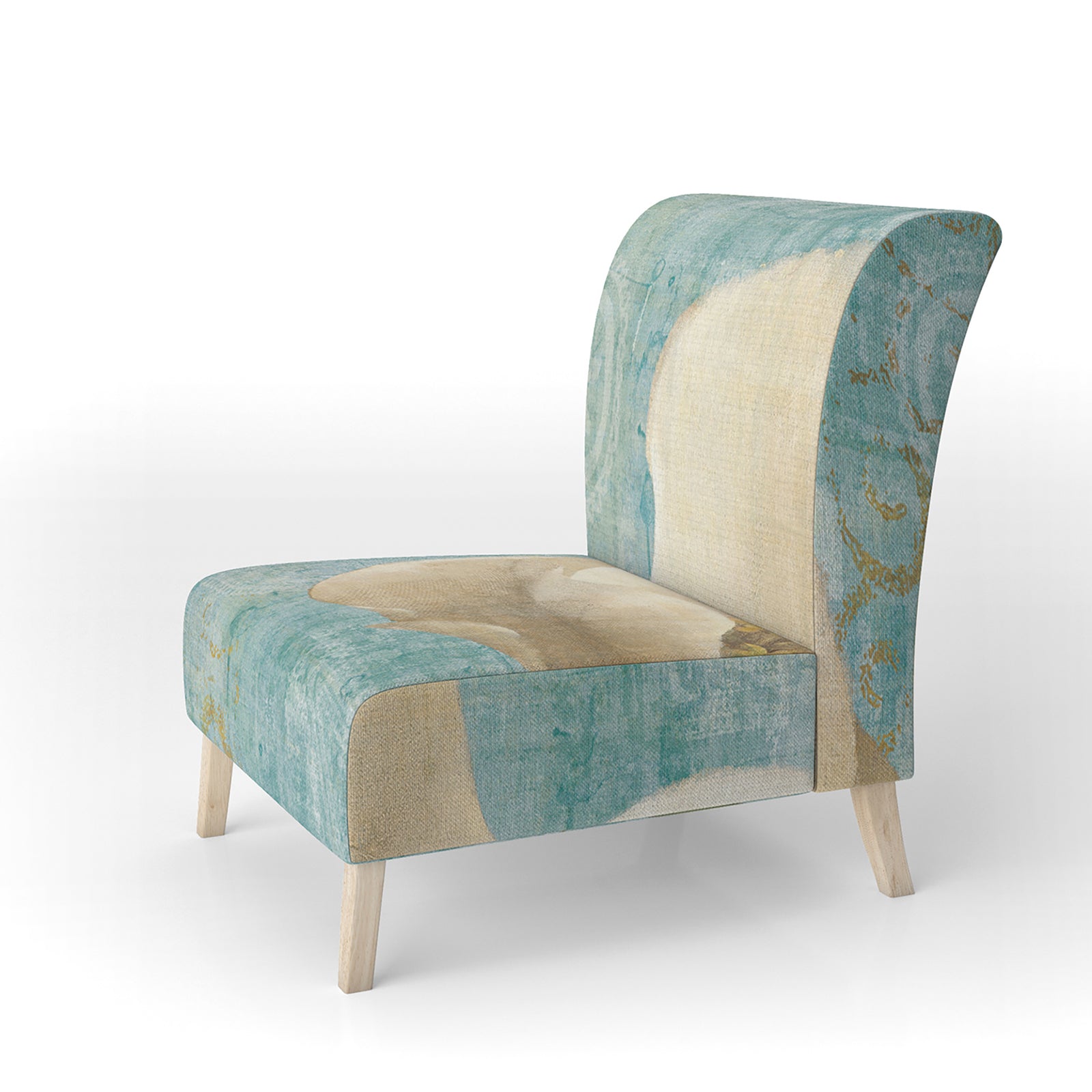 Bouquet Poppies On Paisley II - Upholstered Cottage Accent Chair