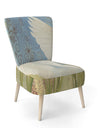 Snowy Egret In Flight VII - Upholstered Farmhouse Accent Chair