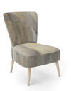 Gold Square Watercolor - Upholstered Glam Accent Chair