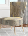 Gold Square Watercolor - Upholstered Glam Accent Chair