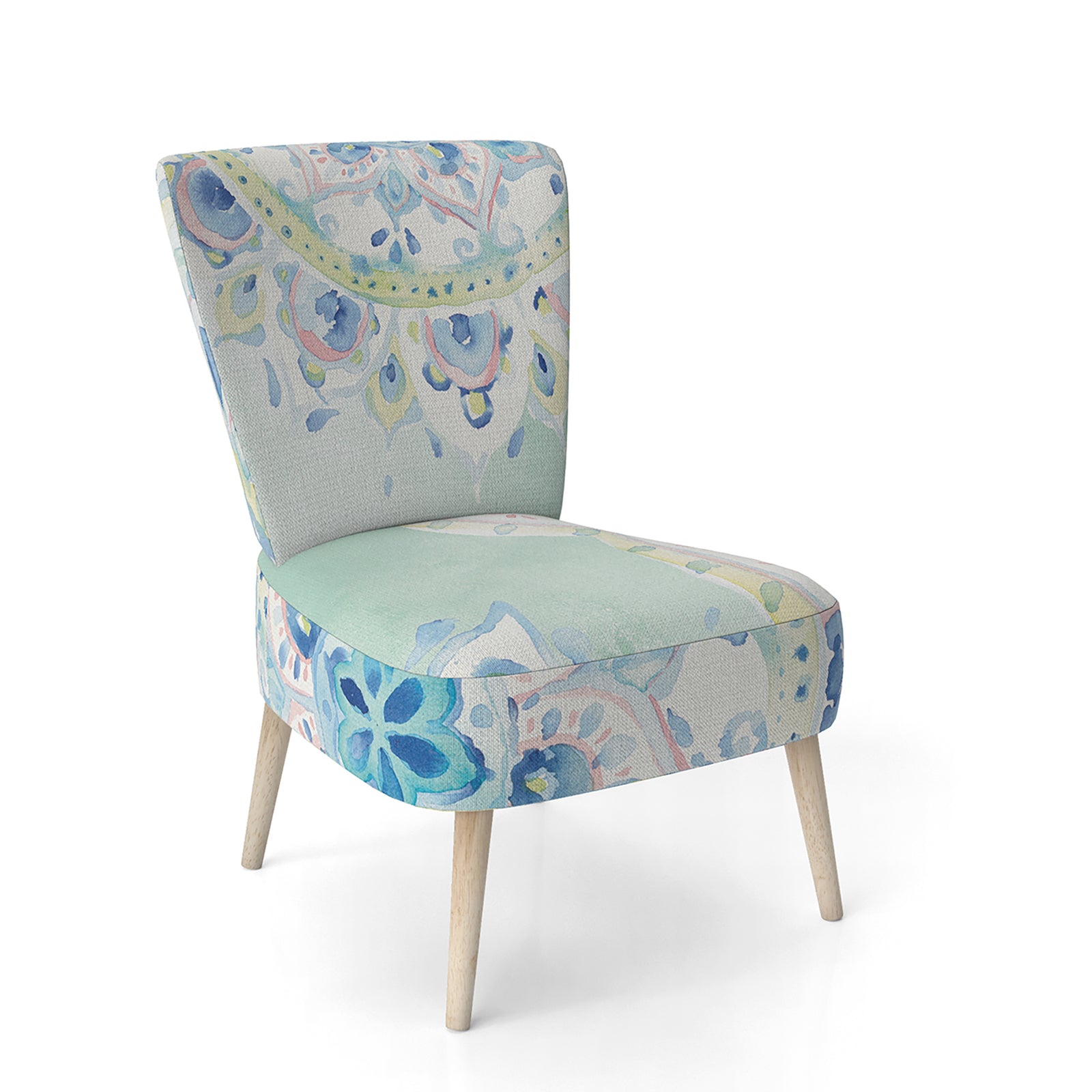 Watercolor Mandalas IV - Upholstered Floral Accent Chair