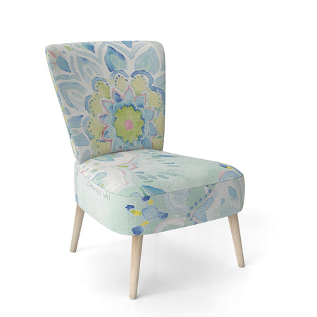 Watercolor Mandalas III - Upholstered Floral Accent Chair