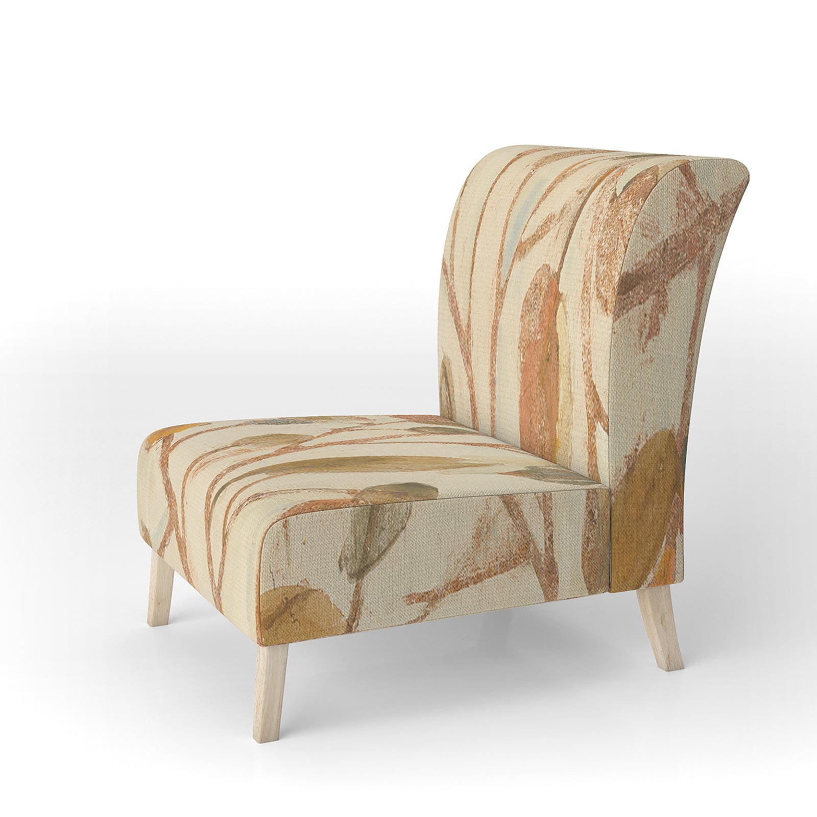Copper Branches Composition - Upholstered Lake House Accent Chair