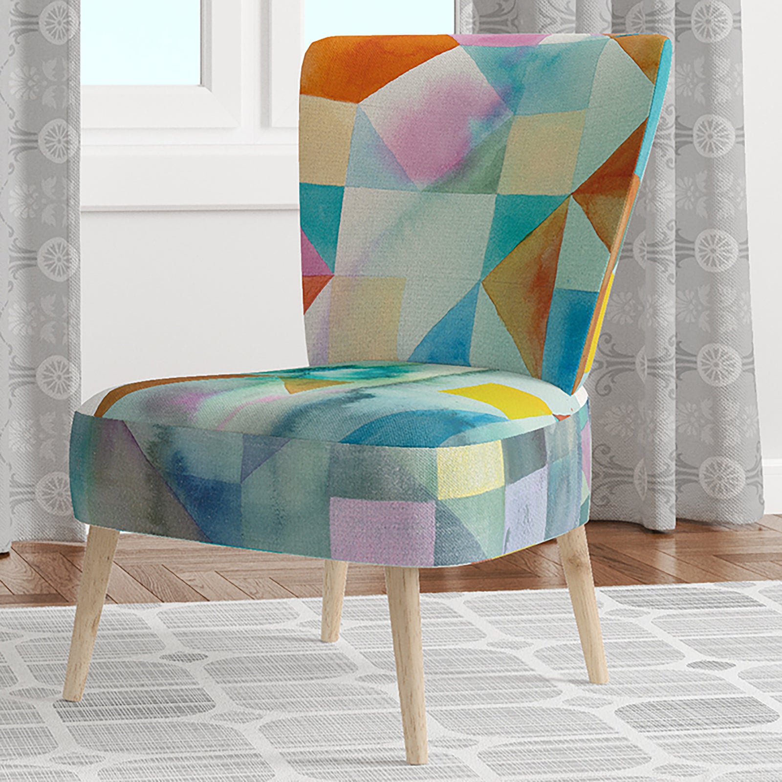 Modern Patchwork - Upholstered Modern Accent Chair