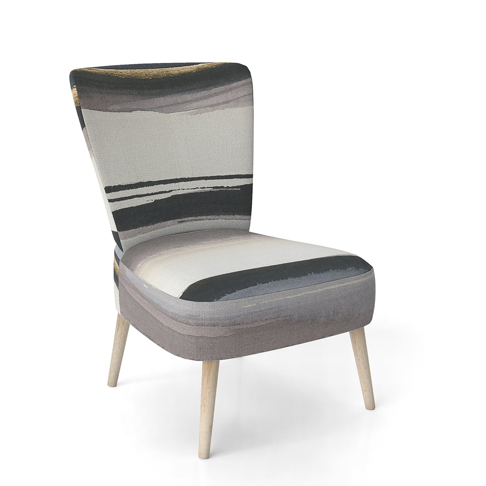 Gold Watercolor Amethyst I - Upholstered Modern Accent Chair