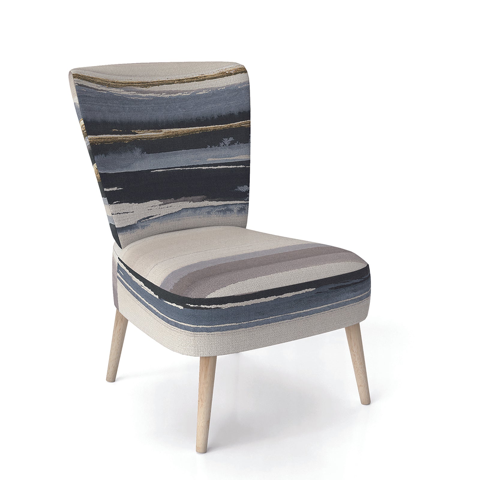 Gold Watercolor Amethyst II - Upholstered Modern Accent Chair