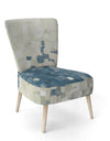 Geometric Blue Spots - Upholstered Modern Accent Chair