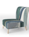 Mettalic Indigo And Gold I - Upholstered Glam Accent Chair