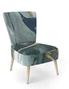 Mettalic Indigo And Gold II - Upholstered Glam Accent Chair