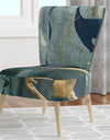 Mettalic Indigo And Gold II - Upholstered Glam Accent Chair