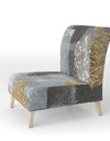 Gold Glamour Squares II - Upholstered Modern Accent Chair