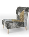 Gold Glamour Squares I - Upholstered Modern Accent Chair