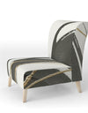 Gold Glamour Circle I - Upholstered Glam Accent Chair