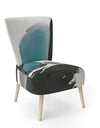 Geometric Black And Teal IV - Upholstered Modern Accent Chair