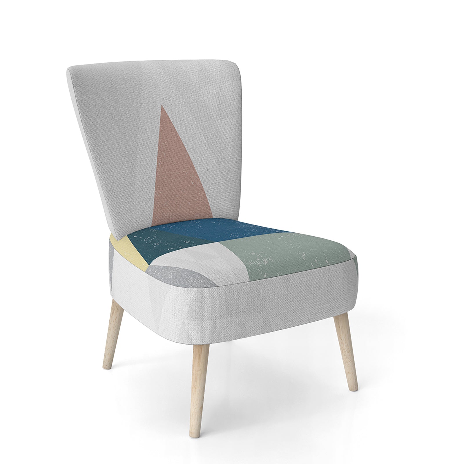 Geometrical Composition Triangles III - Upholstered Modern Accent Chair