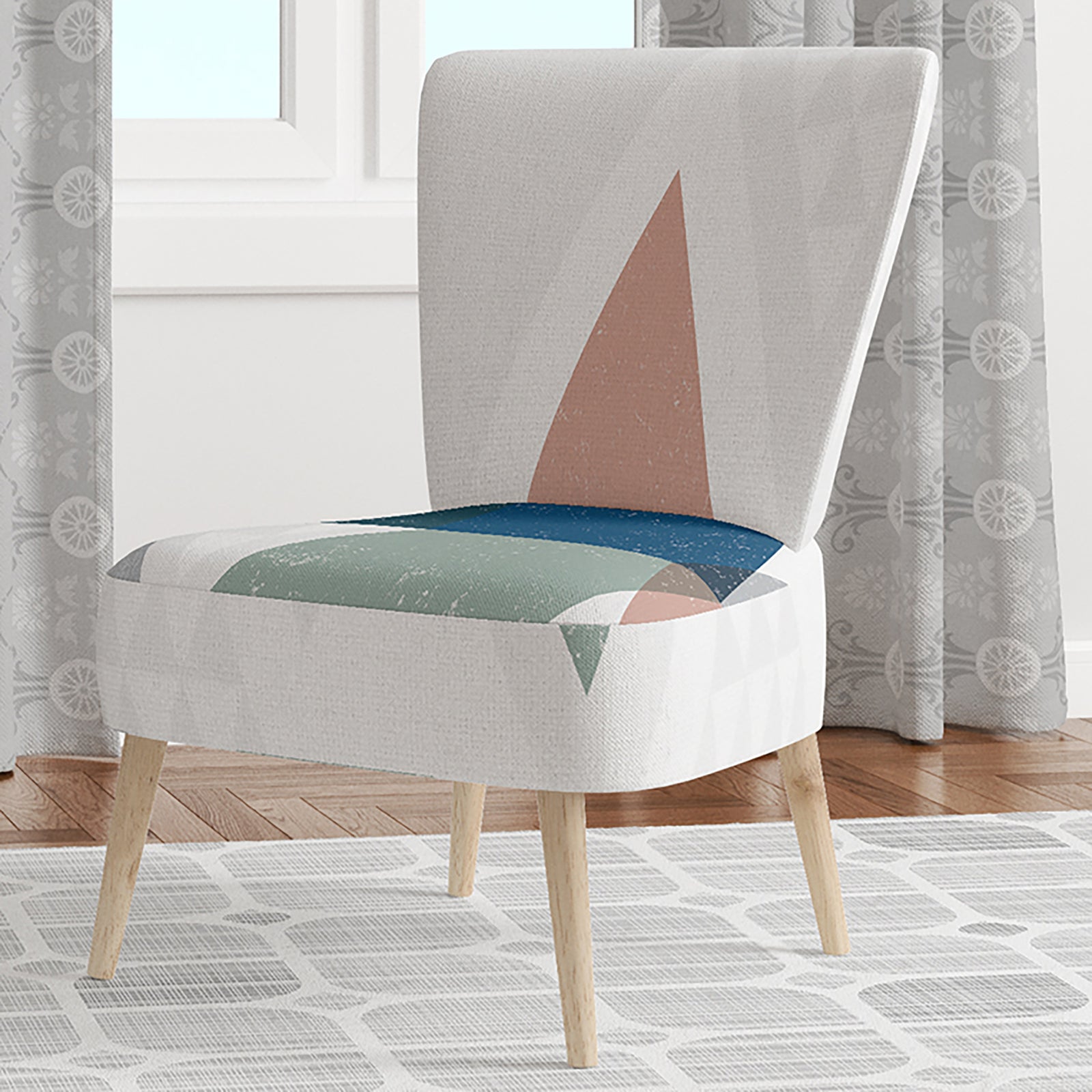 Geometrical Composition Triangles III - Upholstered Modern Accent Chair