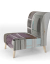 Shabby Watercolor On Purple IV - Upholstered Shabby Chic Accent Chair