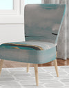 Glam Teal Watercolor I - Upholstered Modern Accent Chair