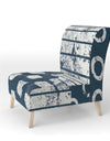 Indigo Striples And Tile - Upholstered Modern Accent Chair