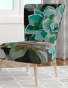 Floral Succulents - Upholstered Traditional Accent Chair