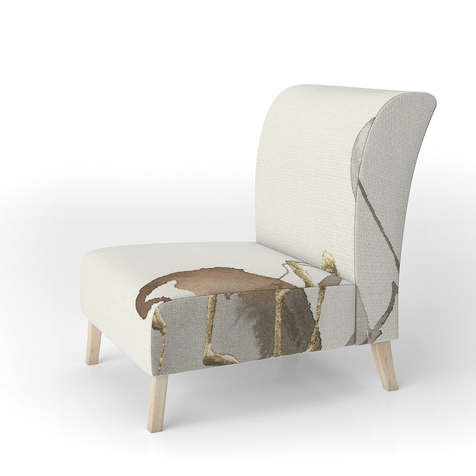 Gold Glam Squares III - Upholstered Modern Accent Chair