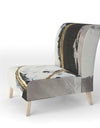 Glam Painted Arcs II - Upholstered Transitional Accent Chair