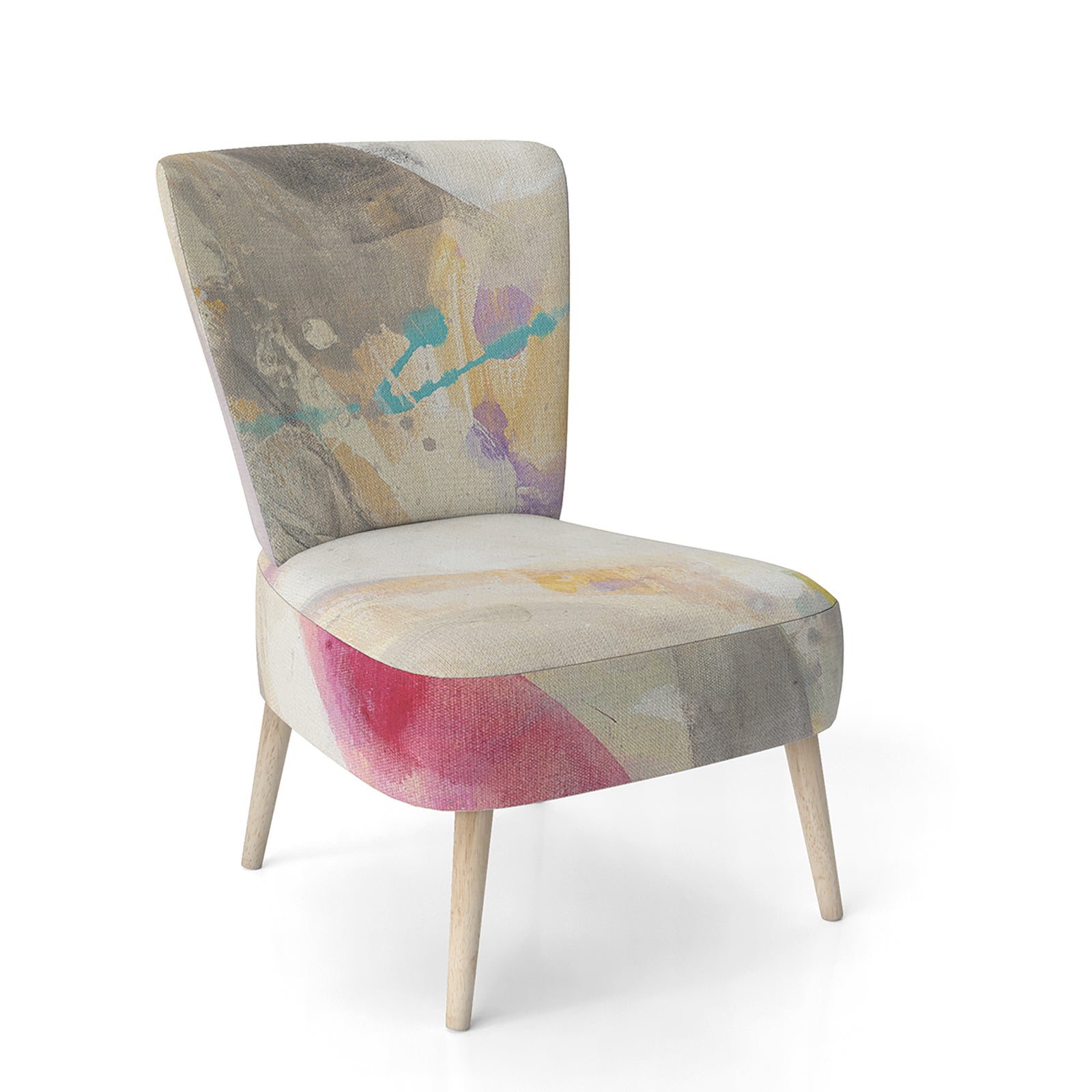 Spring Minimalist Confetti I - Upholstered Modern Accent Chair
