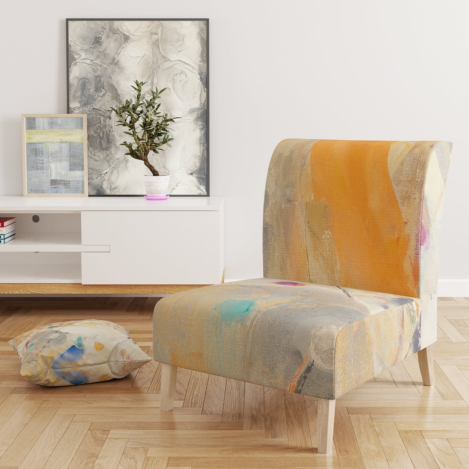 Spring Minimalist Confetti II - Upholstered Modern Accent Chair