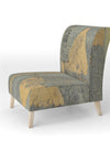 Glam Metallic Form I - Upholstered Modern Accent Chair