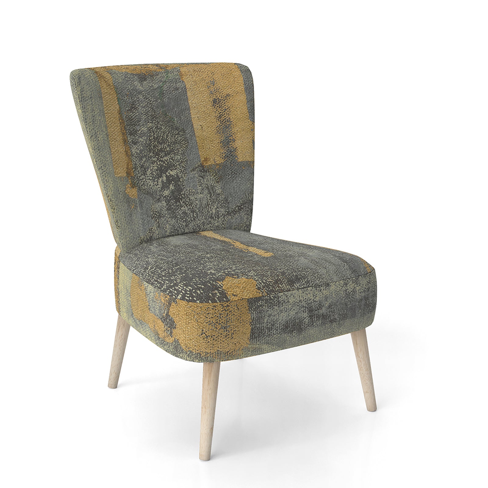 Glam Metallic Form II - Upholstered Modern Accent Chair