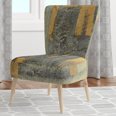 Glam Metallic Form II - Upholstered Modern Accent Chair