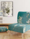 Blue Cherry Blossoms II - Upholstered Cabin & Lodge Accent Chair