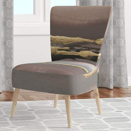 Glamorous Morning Fog I - Upholstered Modern Glam Accent Chair