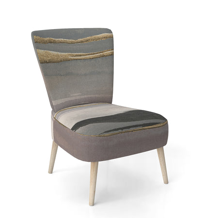 Glamorous Morning Fog II - Upholstered Modern Glam Accent Chair