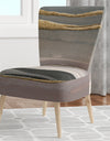 Glamorous Morning Fog II - Upholstered Modern Glam Accent Chair