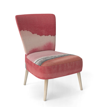 Metallic Glam On Red - Upholstered Modern Glam Accent Chair