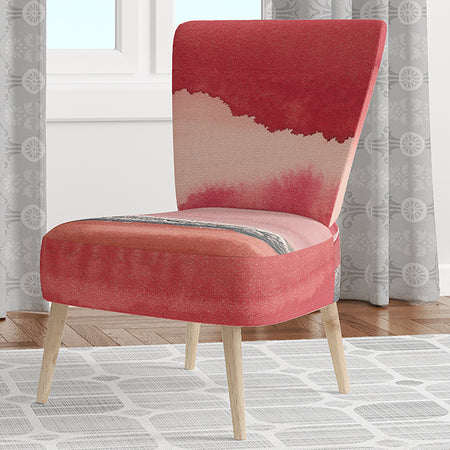 Metallic Glam On Red - Upholstered Modern Glam Accent Chair