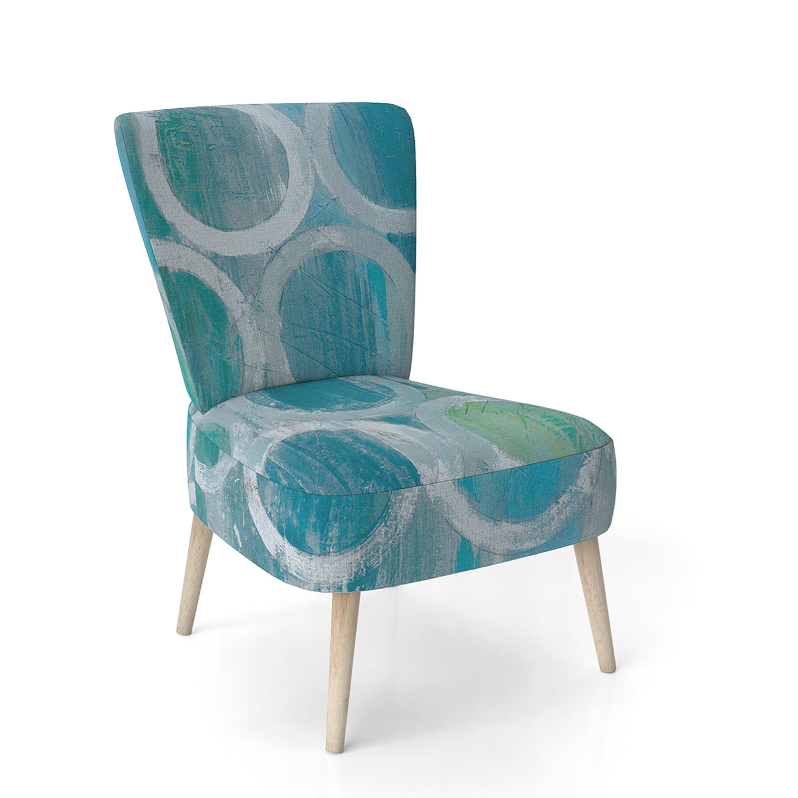 Natural Blue Circle - Upholstered Modern Accent Chair