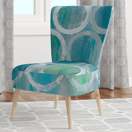 Natural Blue Circle - Upholstered Modern Accent Chair